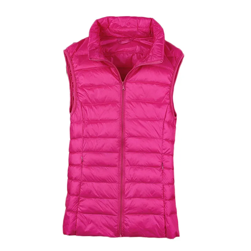 Women Sleeveless Ultra Light Down Vests Slim Jacket New Lightweight Windproof Warm Waistcoat Female Down Coat 5XL 6XL