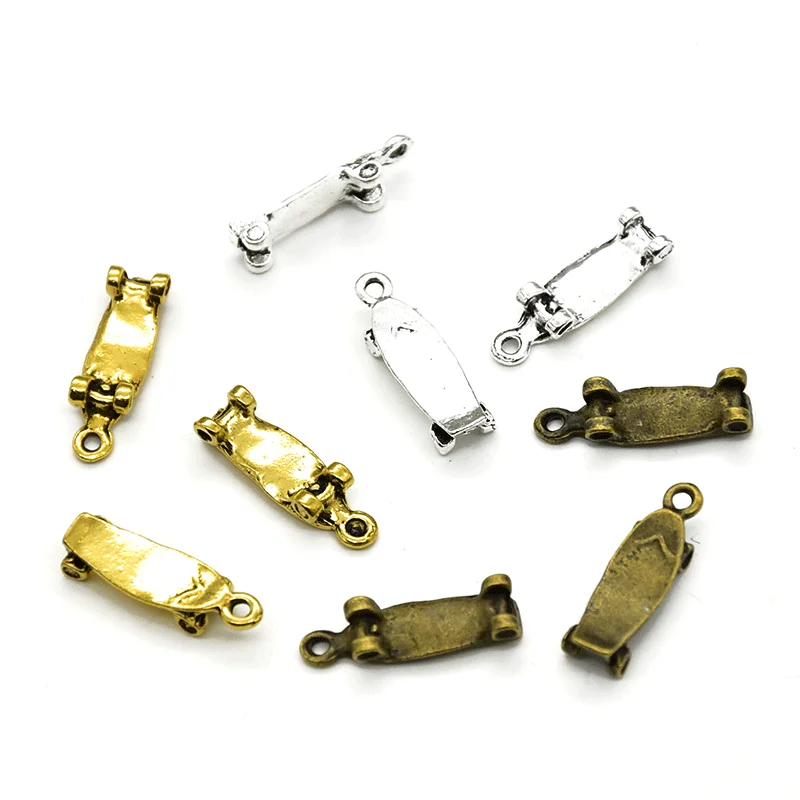 15Pcs  Hot  Sell  Alloy  Metal  Skateboard Skate  Charms  Fit  DIY  Handmade  Jewelry Making DIY Handmade Craft