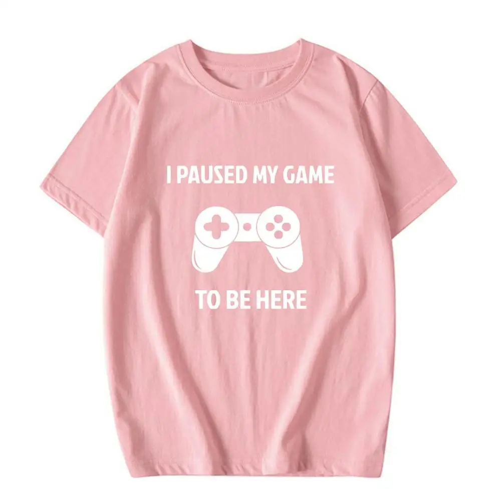 I Paused My Game To Be Here Youth T-Shirt Gamer Youth Tee Shirt Summer Cotton Cute Video Game Shirt