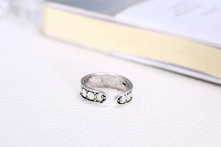 925 Sterling Silver Open Round Rings For Women Personality Simple Style Lady Prevent Allergy Sterling-silver-jewelry