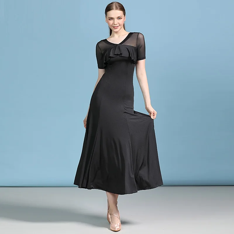 Robe de danse standard pour salle de bal, bon marché, style flamenco, costume de valse, tango, pour femmes