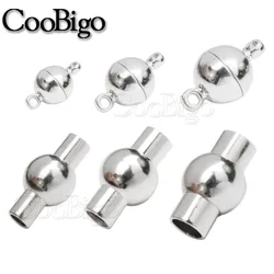 Silver Strong Magnetic Clasp Beading End Connector Magnet Closure Fastener Bracelet Necklace Jewelry Making Plated Ball 10 Sets