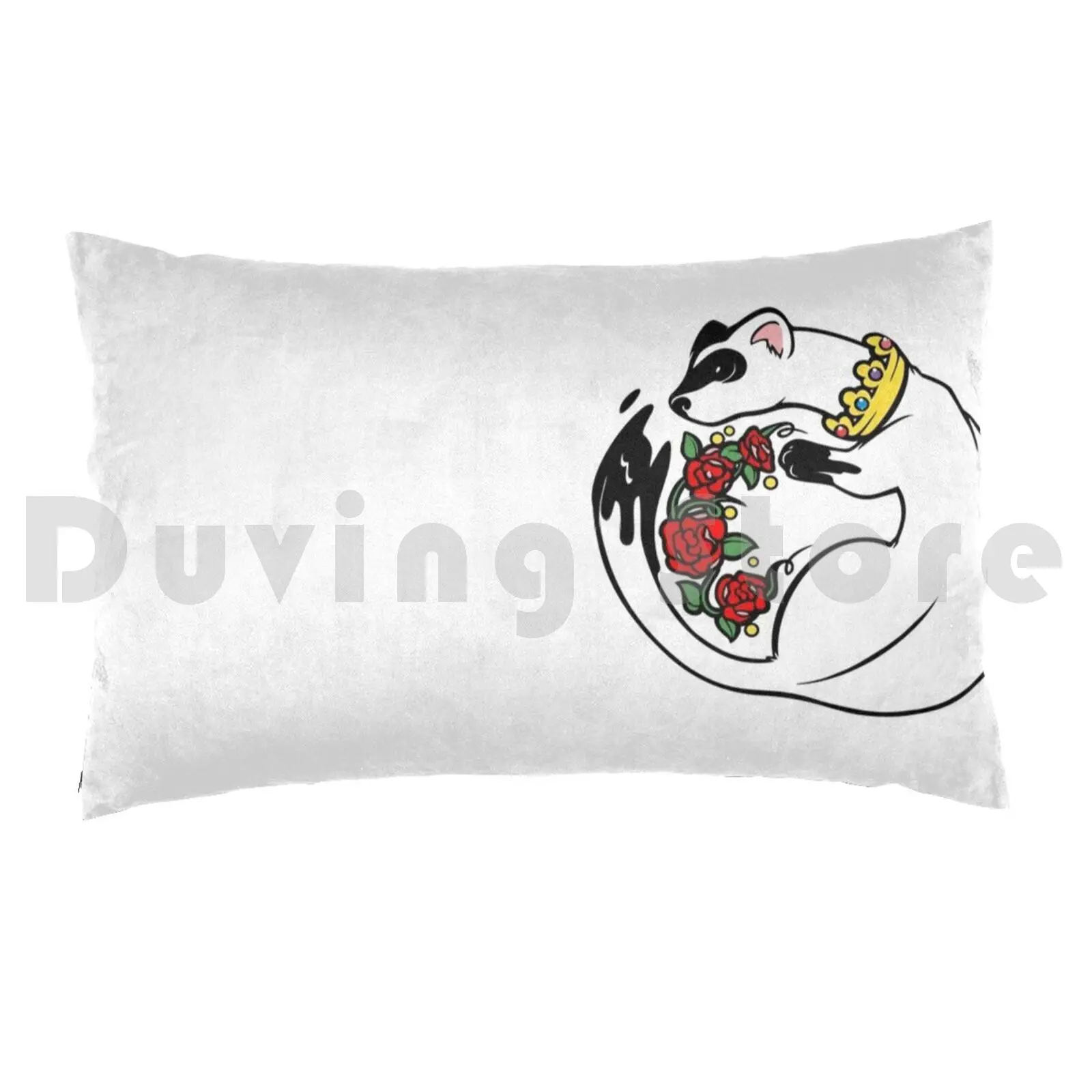 Little Weasel Pillow Case DIY 50*70 Weasel Mink Ferret Ermine Frettchanstudios Chantelletrainormatties