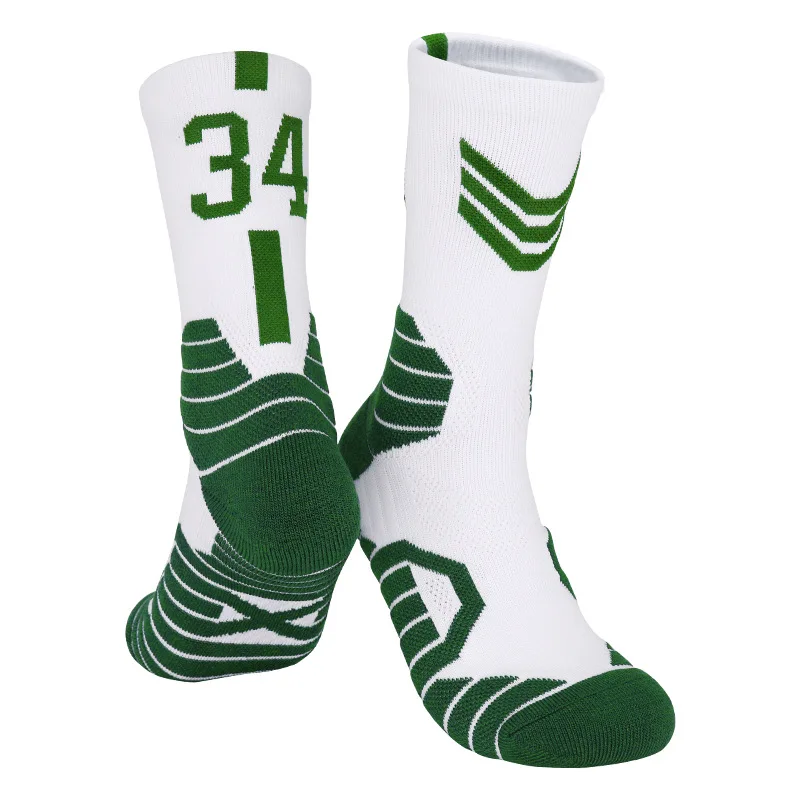 Men\'s Basketball Socks Number Sports Socks Thickened Towel Bottom Outdoor Cycling Running Basket Women Adult calcetines Socks