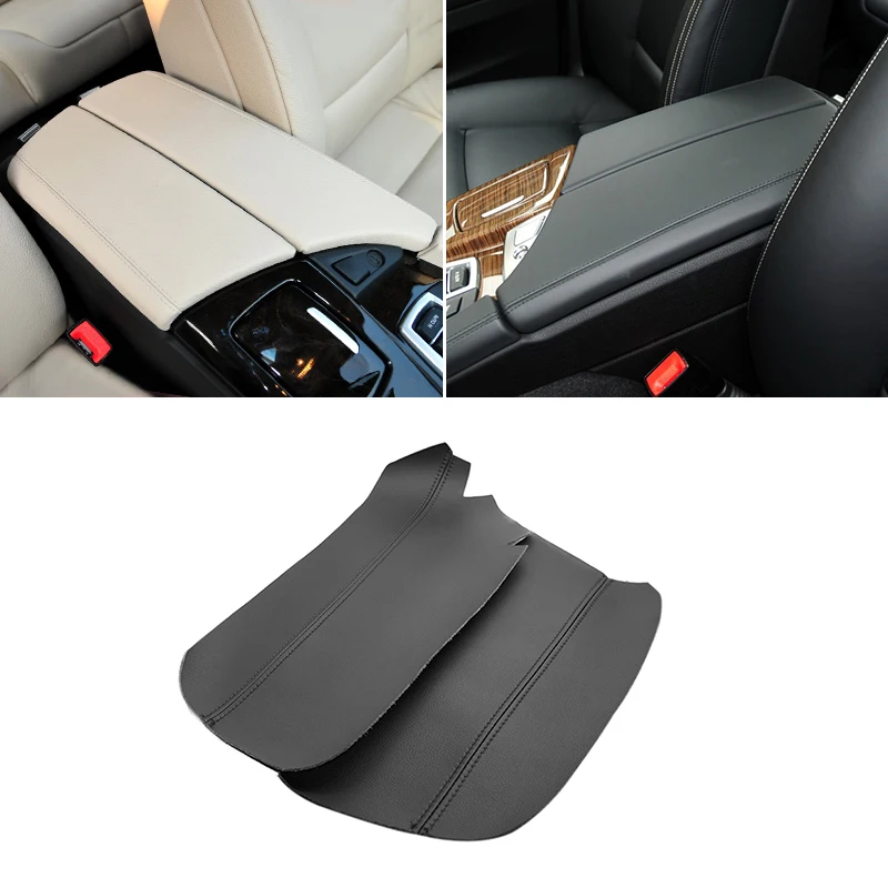 2pcs Armrest Leather Cover For BMW 5 Series F10 2011 2012 2013 2014 2015 2016 2017 Center Control Armrest Box Cover Sticker Trim