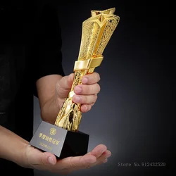Creative Five-Pointed Star Crystal Resin Trophy, Can be Customized, Gold-Plated, Academic Award, General Trophy