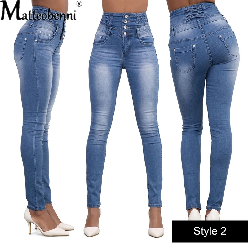 Women High Waisted Skinny Denim Jeans Ladies Autumn Winter Stretch Slim Pencil pants Fashion casual Jeans calca jeans