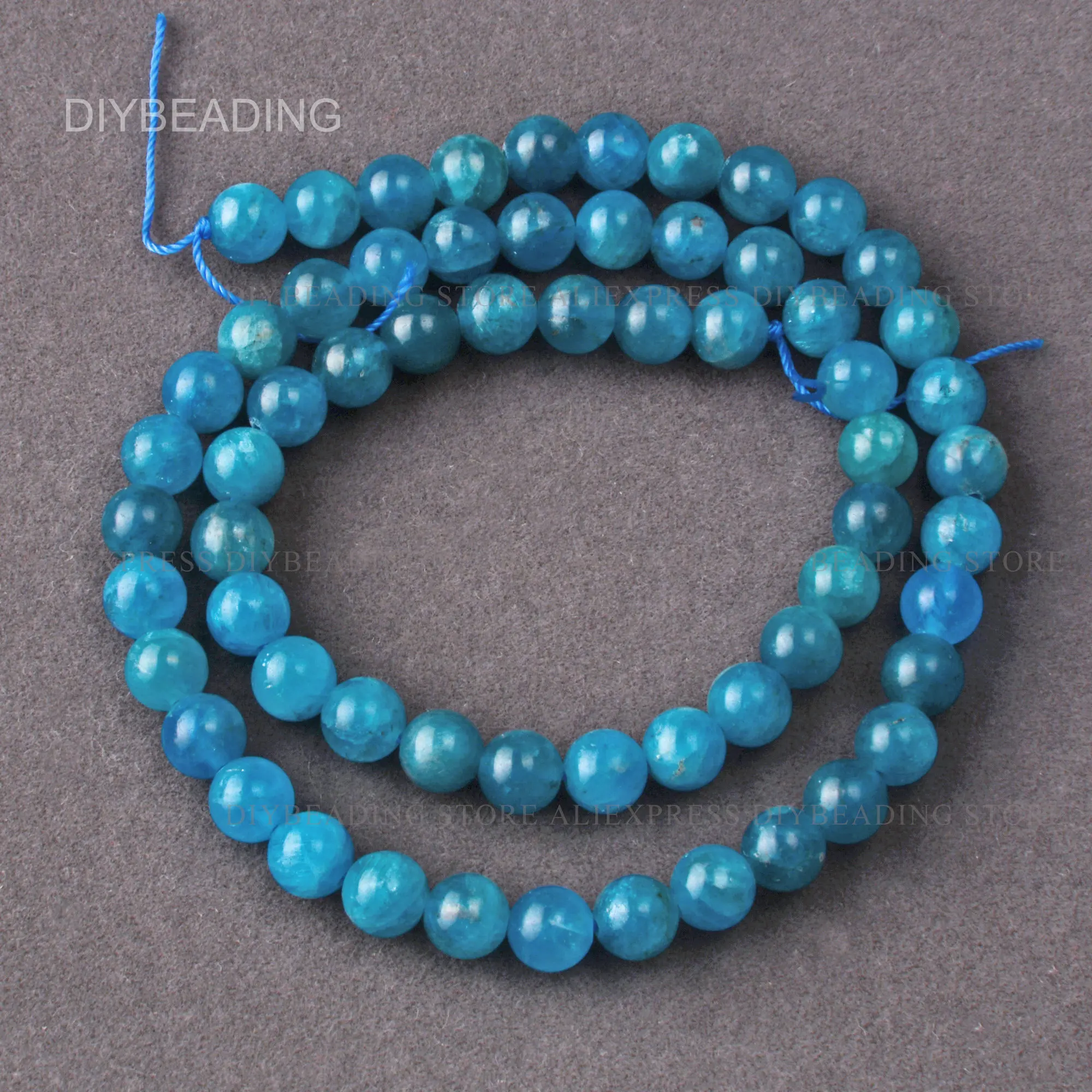 Healing Stone Beads for Jewelry Making Good Quality Apatite Blue Precious Round 6mm 8mm 10mm Beads with Hole Lots Supply