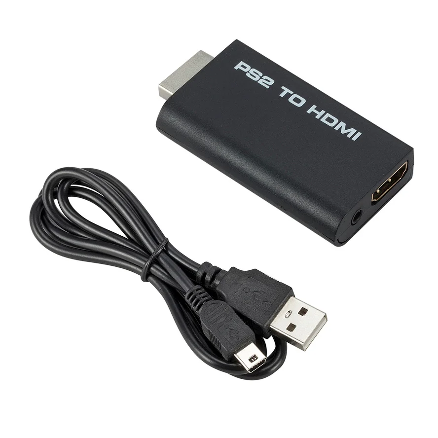 WVVMVV adattatore convertitore Audio Video da PS2 a HDMI compatibile 480i/480p/576i/adattatore convertitore da Wii a-compatibile Full HD 1080P