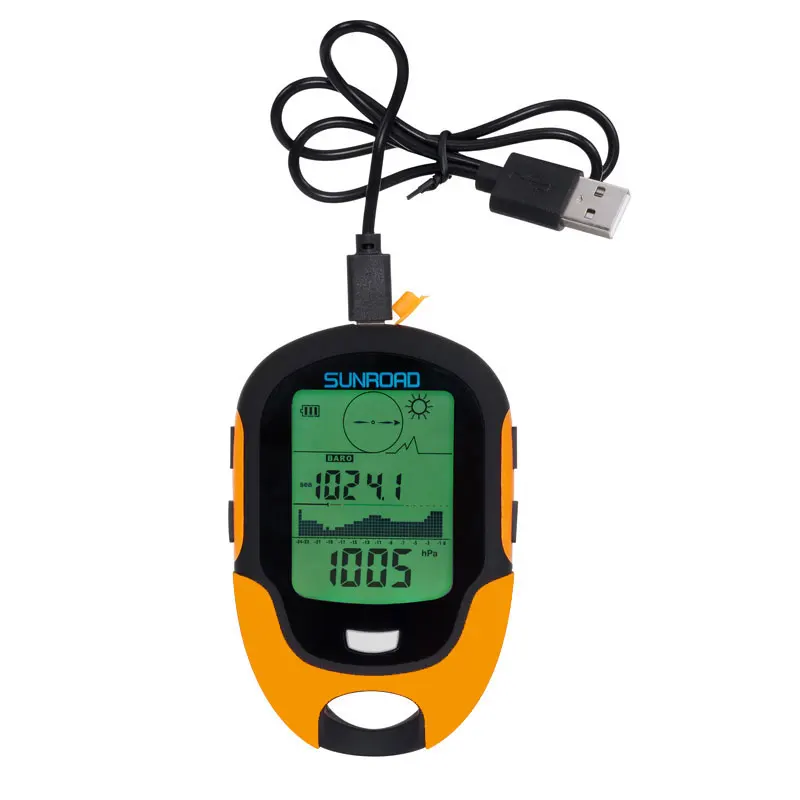 SUNROAD sports Compass Outdoor Camping Hiking Climbing Altimeter Barometer LED Torch Thermometer Hygrometer Portable Handheld