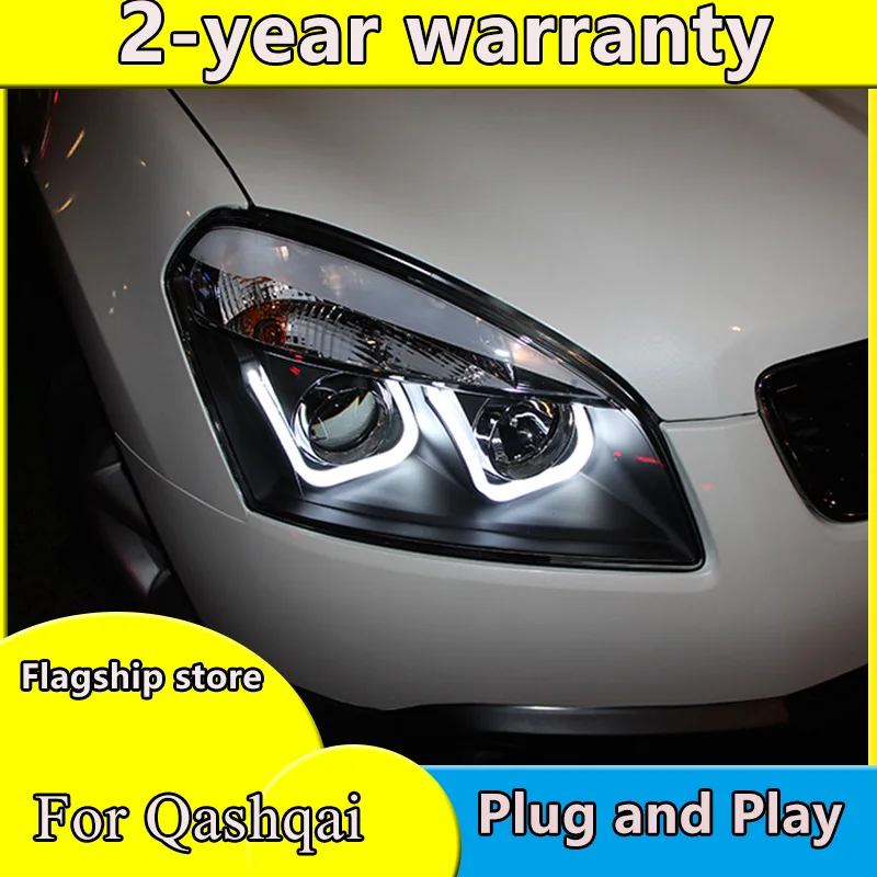 

Car Head Lamp case for Nissan Qashqai Headlights 2008-2013 LED Headlight DRL Lens Double Beam Bi-Xenon HID car Front ligh