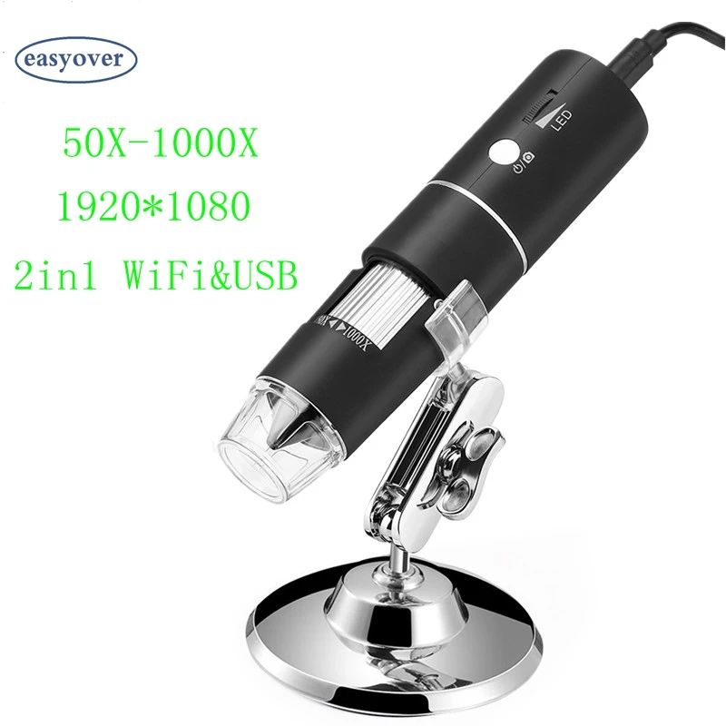 WiFi Digital Microscope 50x-1000X USB Magnifier 1920*1080 Camera For Android IOS Electronics Beauty Industry Repair Research