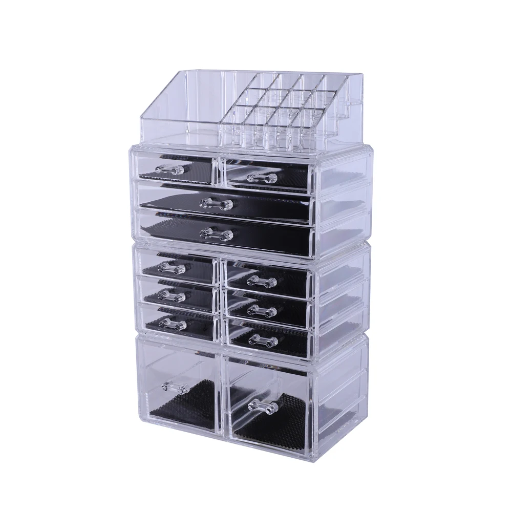 4Pcs/Set Plastic Cosmetics Storage Rack Transparent Makeup Organizer Cosmetics Storage Rack