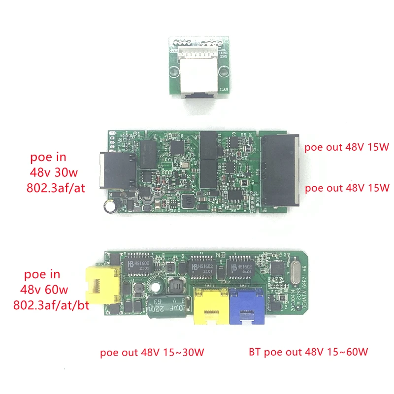 

Reverse Power Poe Switch In 48V 60W Poe OUT48V15W/30W/60W 100Mbps 802.3AF/At/Bt 12 + 36-/45 + 78- Lange Afstand Serie Kracht Poe