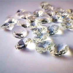 Top Quality 200pcs 14mm Clear Crystal Octagon Chandelier Beads In One Hole Diy Window Suncatcher Home Decoration Curtain Making
