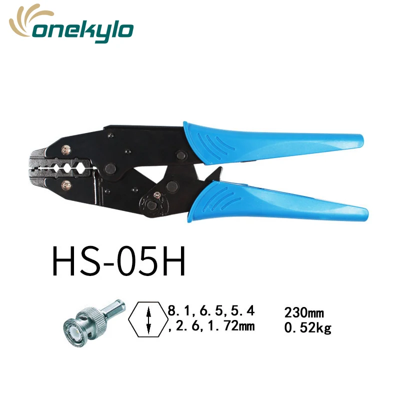 

HS-05H коаксиальные обжимные клещи RG55 RG58 RG59,62, Relden 8279,8281,9231,9141 коаксиальные обжимные клещи с разъемами SMA/BNC ручной инструмент