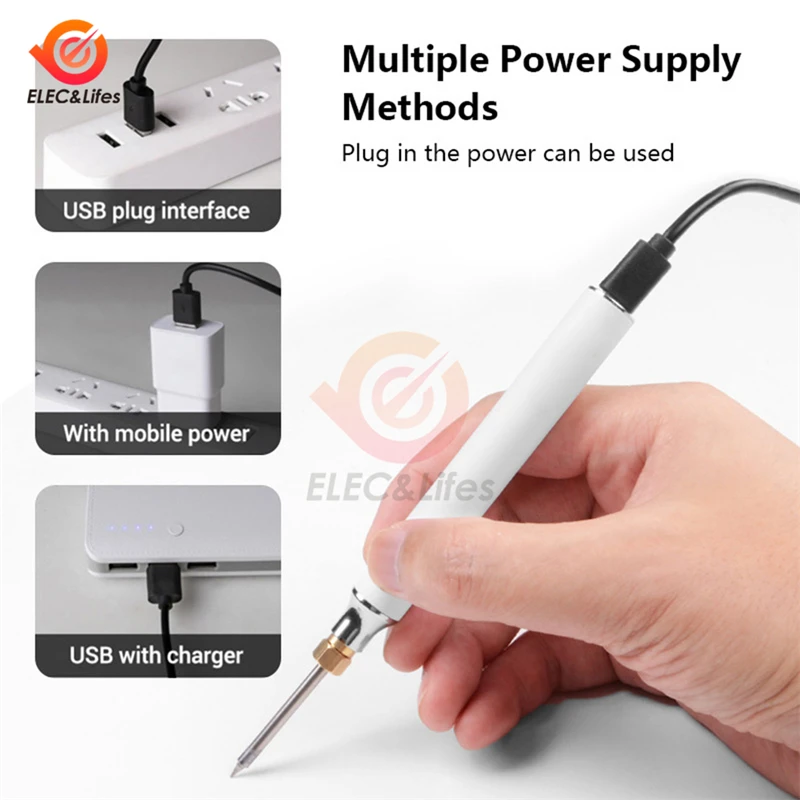 2022 nuovi kit per saldatore elettrico USB 5V 8W stagno saldatore ferro USB ricarica rapida microelettronica portatile riparazione strumenti di saldatura