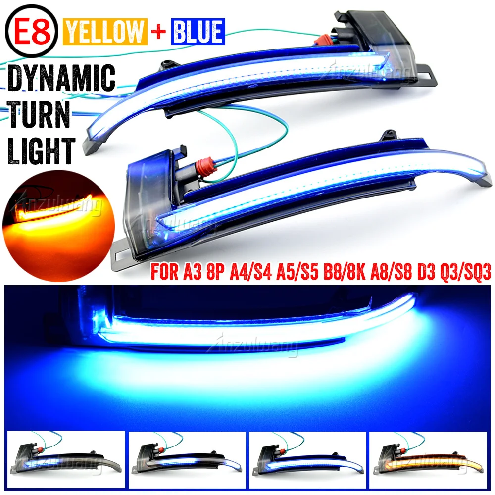 For Audi A4 A5 S5 B8.5 RS5 RS4 Dynamic Scroll LED Turn Signal Light Sequential Rearview Mirror Indicator Blinker Light