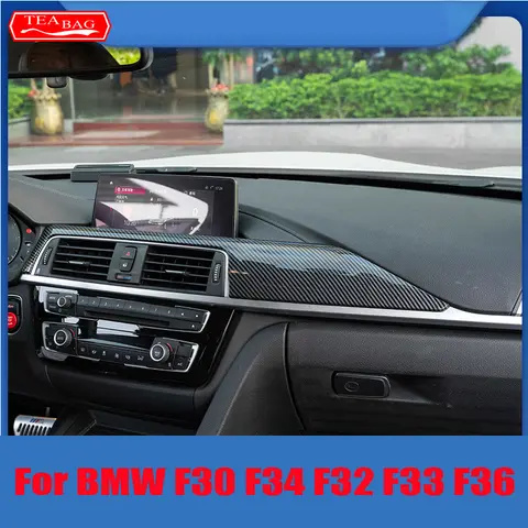 탄소 섬유 패턴 인테리어 ABS 트림 센터 제어판 트림 BMW F30 F34 F32 F33 F36 액세서리 2013-2018 자동차 스타일링