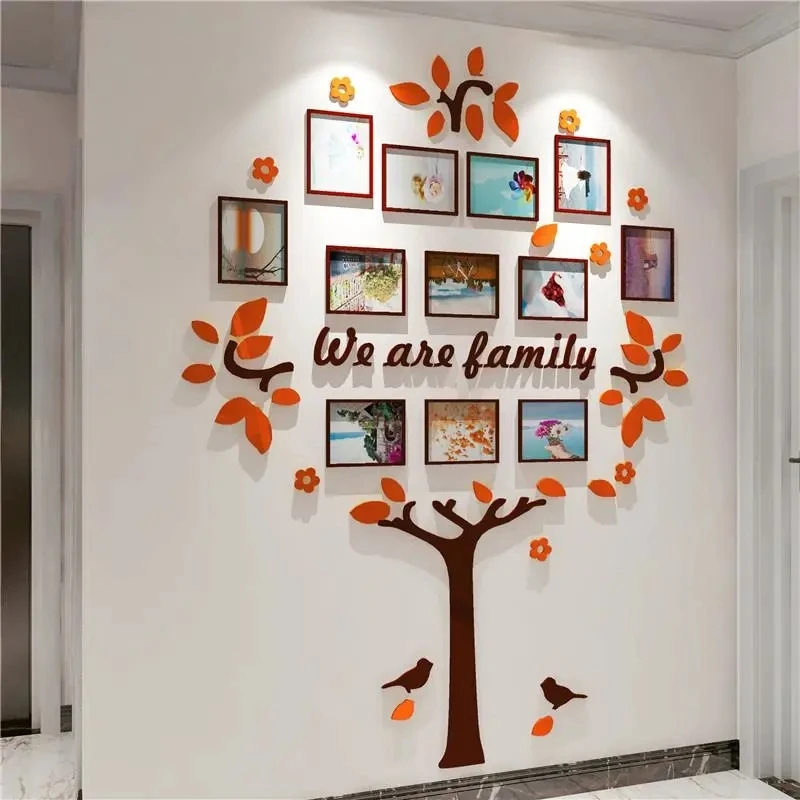 

Color Family Photo Frame Tree Wall Stickers Family Photo Paste Mural Decoration Decals Kids Growth Memory Wallpaper Livingroom L