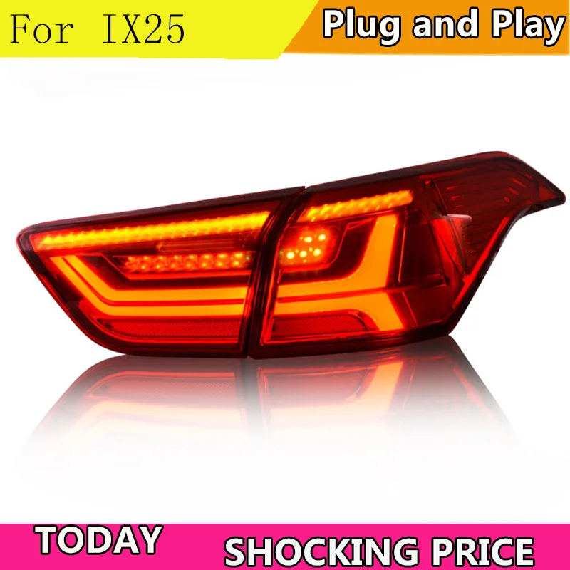 Doxa Car Styling Tail Lights case for Hyundai IX25 2016 Certa Taillights Rear DRL Turn Signal Fog Brake