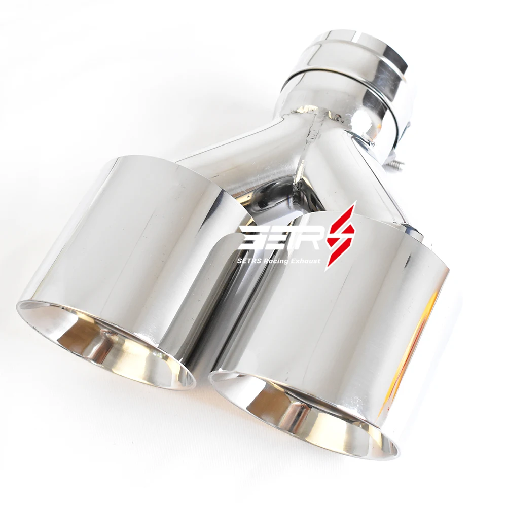 Dual Car Modification Stainless Steel Universal Automobile Exhaust Pipe Double Muffler Tip