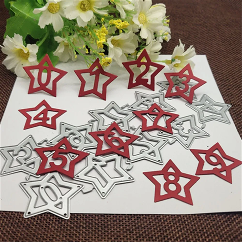 Star Number Frame Set Metal  Stencils Cutting Dies For DIY Scrapbooking Decorative Embossing Handcraft Die Cutting Template