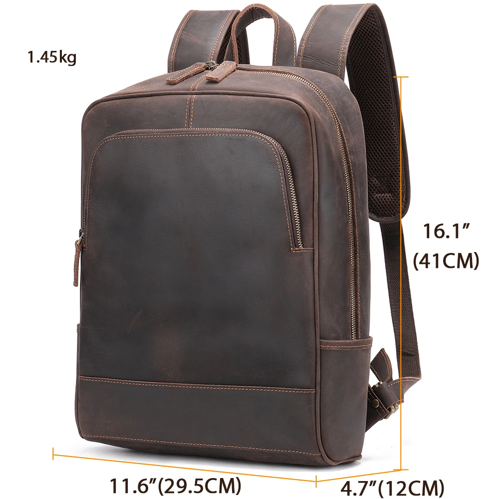 MVA  Men's Backpack Crazy Horse Genuine Leather Male Backpack Fit 14inch Laptop Bag For Men Handbag Men's Designer Shoulder Bag