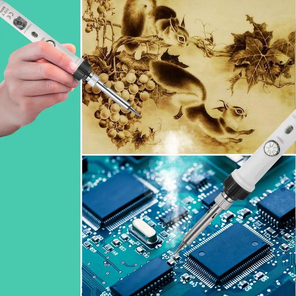 60W Electric soldering iron temperature adjustable 220V 110V Welding Solder iron rework station soldering iron accessories