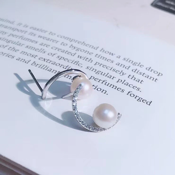 

Fashion 925 Sterling Silver Earrings Findings Settings Base Mountings Parts Mounts for Coral Pearls Agate Crystal Stones Beads