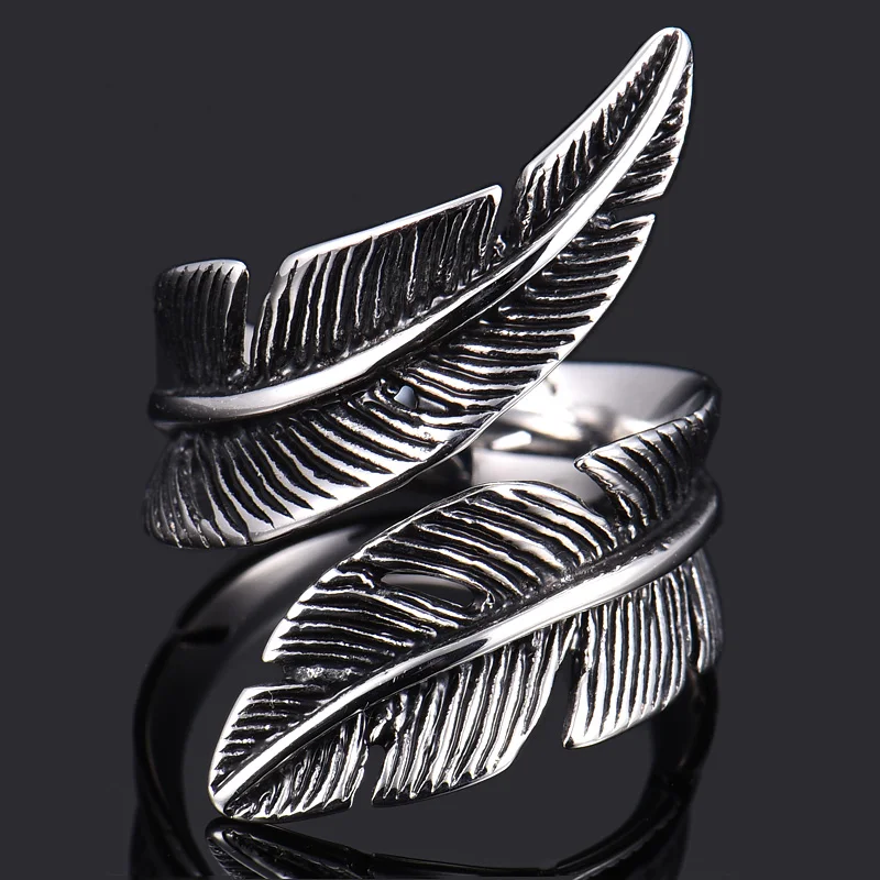 New Arrivals 925 Sterling Silver  Ring for Women Feather Ring Fashion sterling-silver-jewelry