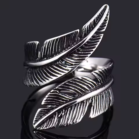 New Arrivals 925 Sterling Silver Ring for Women Feather Ring Fashion sterling-silver-jewelry
