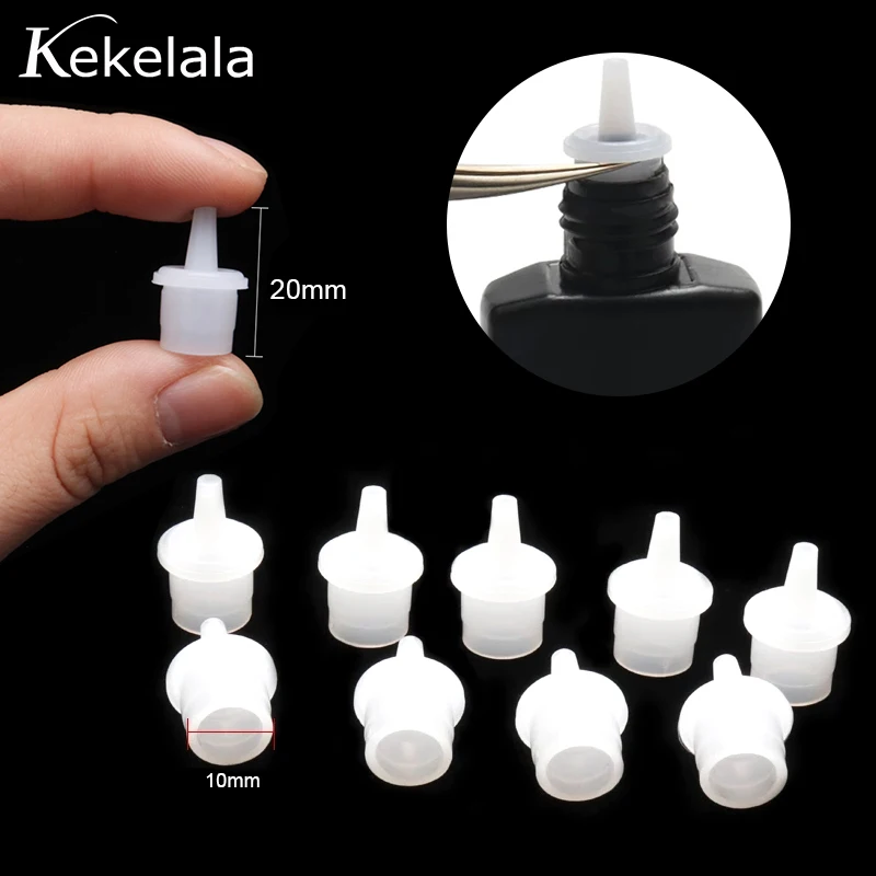 Kekelala 10Pcs/lot Universal Eyelash Glue Bottle Replacement Mouth Anti-blocking Anti Adhesive Head Cap Lash Extension Tools