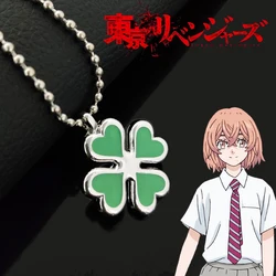 Anime Tokyo Avengers Four Leaf Clover Necklace Hinata Tachibana Fashion Pendant Chain Necklaces Women Girl Choker Jewelry Gift