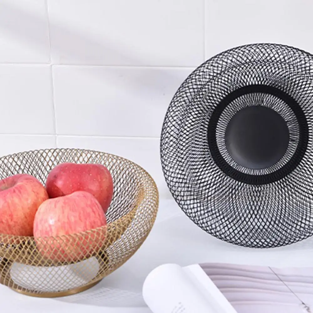 Metal Fruit Vegetable Storage Bowls Eggs Baskets Holder Nordic Minimalism Kitchen Accessories Geometric Design Room Decoration