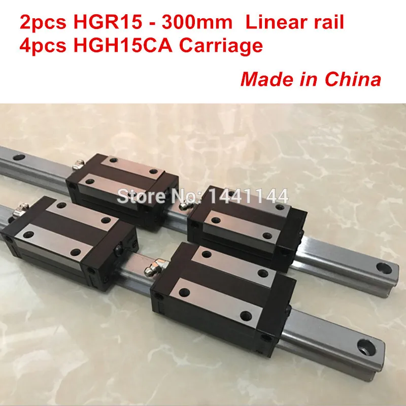 

HGR15 linear guide rail: 2pcs HGR15 - 300mm + 4pcs HGH15CA linear block carriage CNC parts