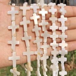 Natural White Cross Shell Mother Of Pearl Freshwater Loose Spacer Beads for Jewelry Making DIY Handmade Bracelet Necklace