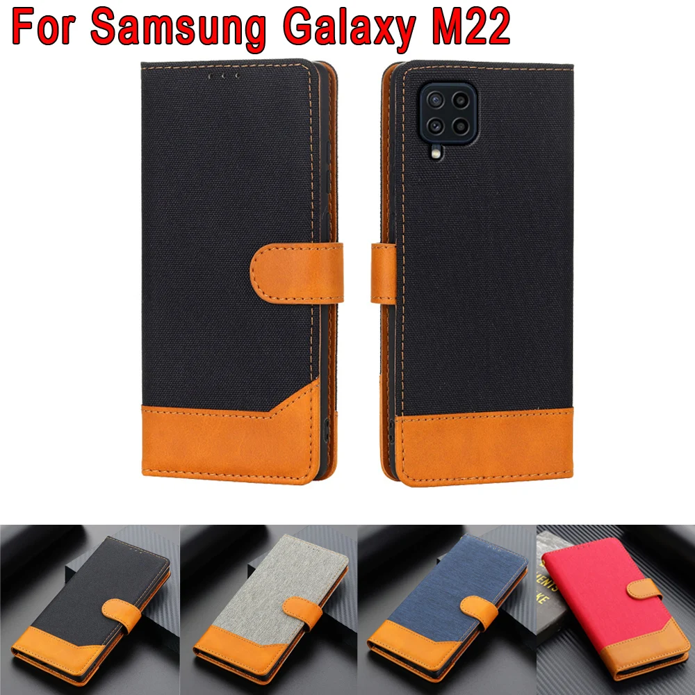 

GalaxyM22 Flip Case For Samsung Galaxy M22 Cover Wallet Leather Card Stand Phone Shell Etui For Samsung M22 M225FV Case Book Bag