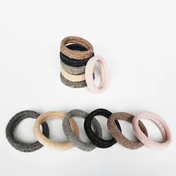 12 Pcs/Lot Big Rubber Band Ponytail Holders Gum High Elastic Hair Bands Gold Silver Black Ties Headband For Women Accessories