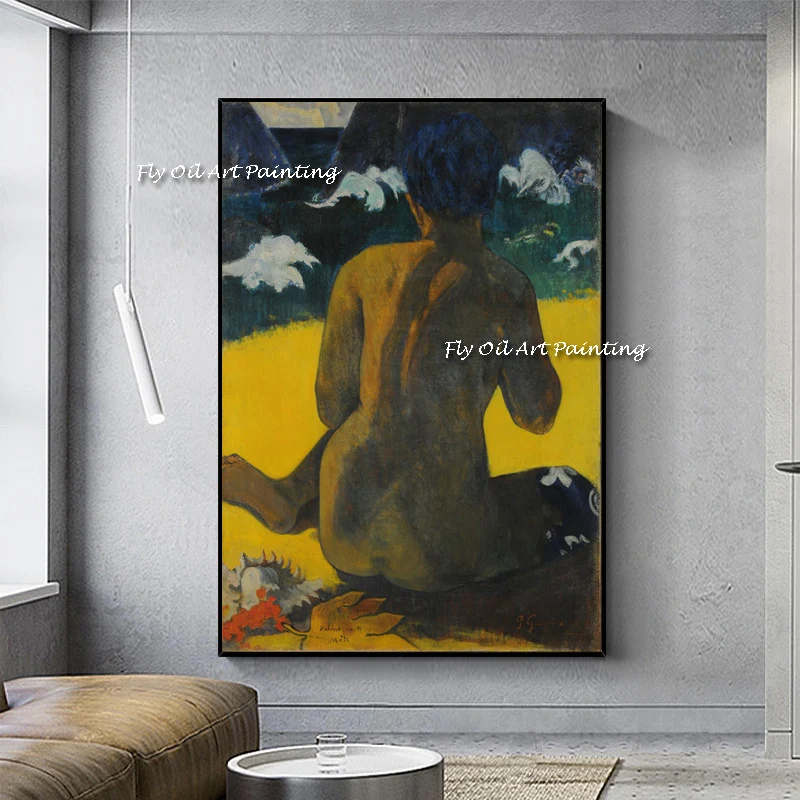 

Large Size Hand painted Paul Gauguin Naked Women Figure Oil painting Modern Art Abstract Painting wall Background Wall Entrance