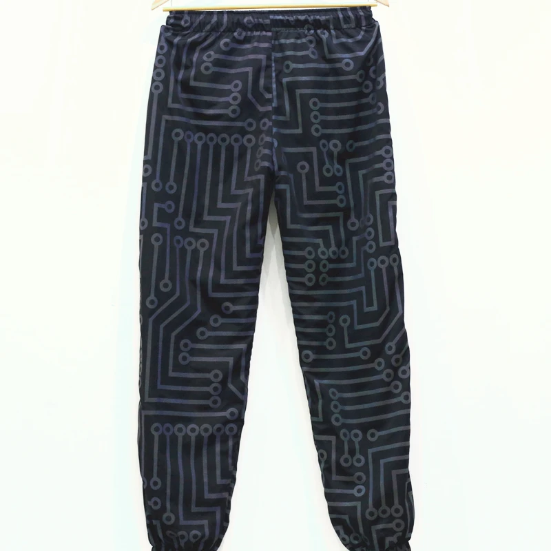 Colorful Reflective Joggers Men Loose Hip Hop Pants Geometric Circuit Lines Harajuku Casual Sports Trousers Jogging Sweatpants