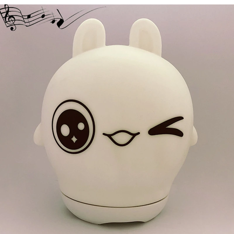 Creative Colorful Rabbit Night Lamp 7-color Pat Touch Color-changing Eye Protection Bedroom Bedside Nightlight Gift Children