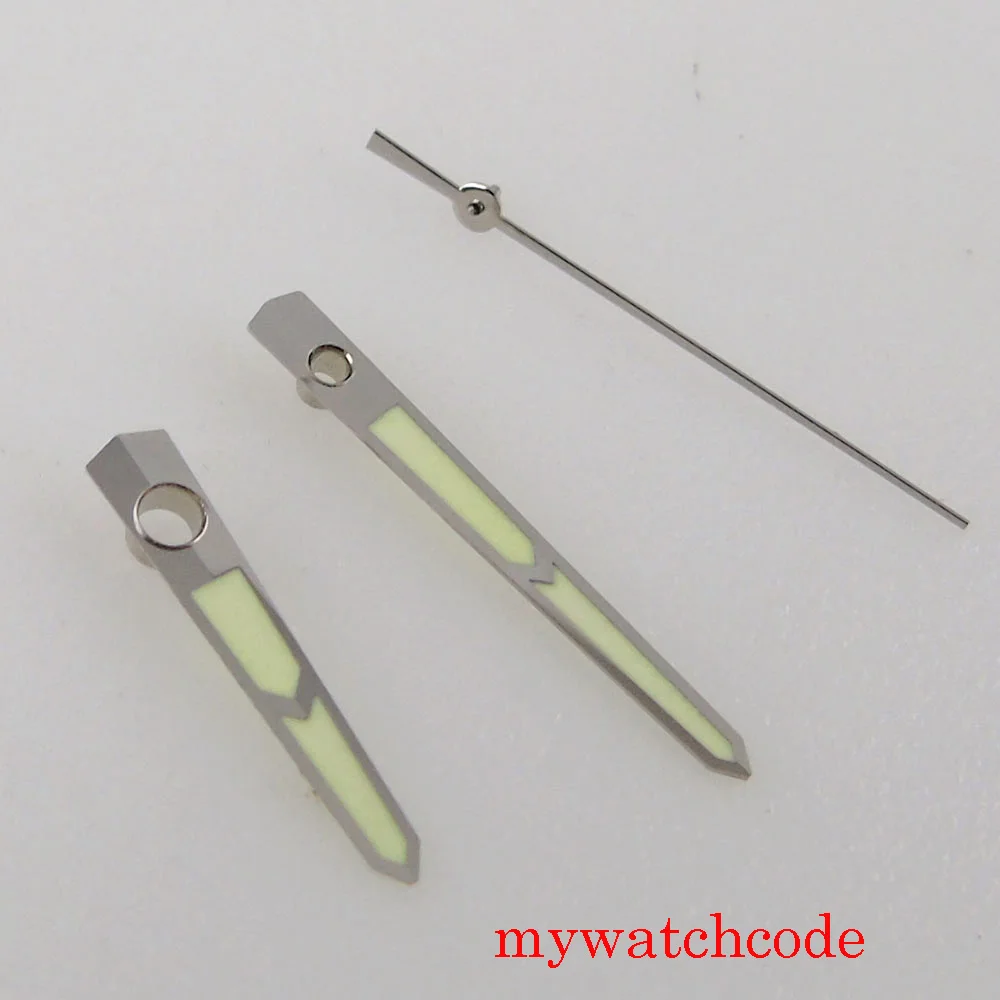 Серебряный цвет часы ручной набор иглы зеленый световой для miyota 8215 821A 8205 Mingzhu 2813 автоматический механизм