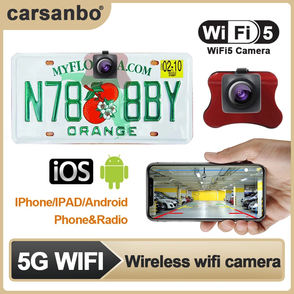 

Car wifi5 EU European License Plate Frame Reversing Camera Wireless Wifi Night Vision Waterproof Camera General Auto Parts