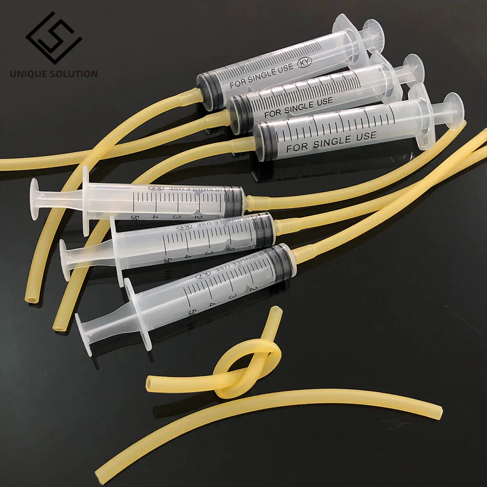 3pcs/lot Animal Pet Oral Feeding Syringe with 12cm Latex Tube OD=5mm ID=3mm