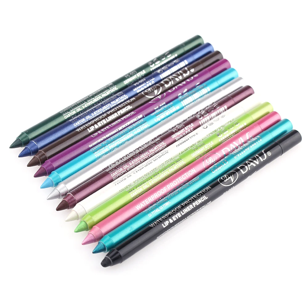 14 Color Eye Liner Pen Colored Eyeliner Waterproof Makeup Tools Blue Red Green White Gold Brown Eye Cosmestics