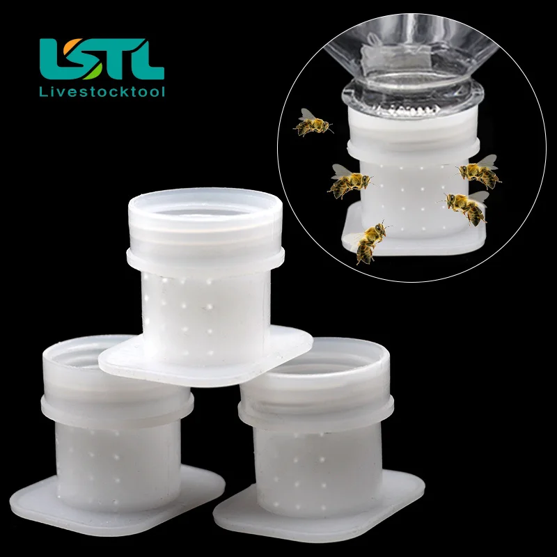 

20PCS Bee Feeders Plastic Honing Food Water Cup Drinkers Drinking Bowl Harmless to Bees Tools Waterer Apiculture Equipment