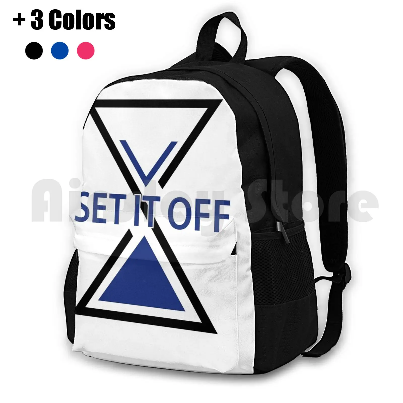 Set It Off Midnight Logo Outdoor Hiking Backpack Riding Climbing Sports Bag Set It Off Band Pop Punk Pop Punk Set It Off Black