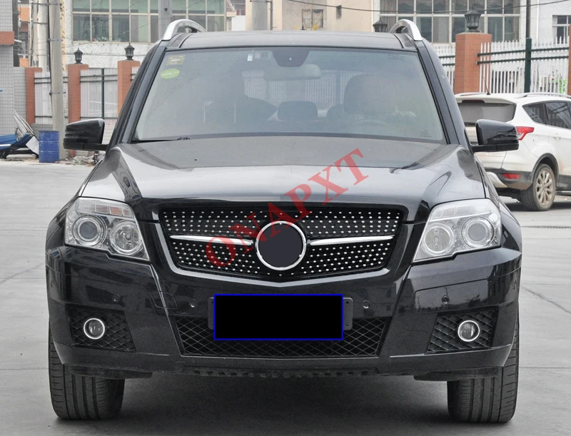 For Mercedes-Benz GLK X204 2008-2015 Car styling Middle grille ABS plastic Silver Black front bumper grill Auto Center Grille GT