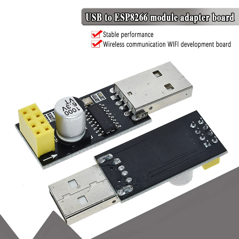 CH340 USB to ESP8266 ESP-01 Wifi Module Adapter Computer Phone Wireless Communication Microcontroller for Arduino